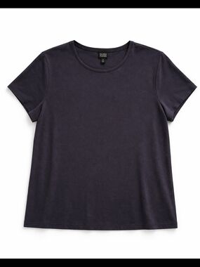 Eileen Fisher Short-Sleeve Crewneck Tee in Black